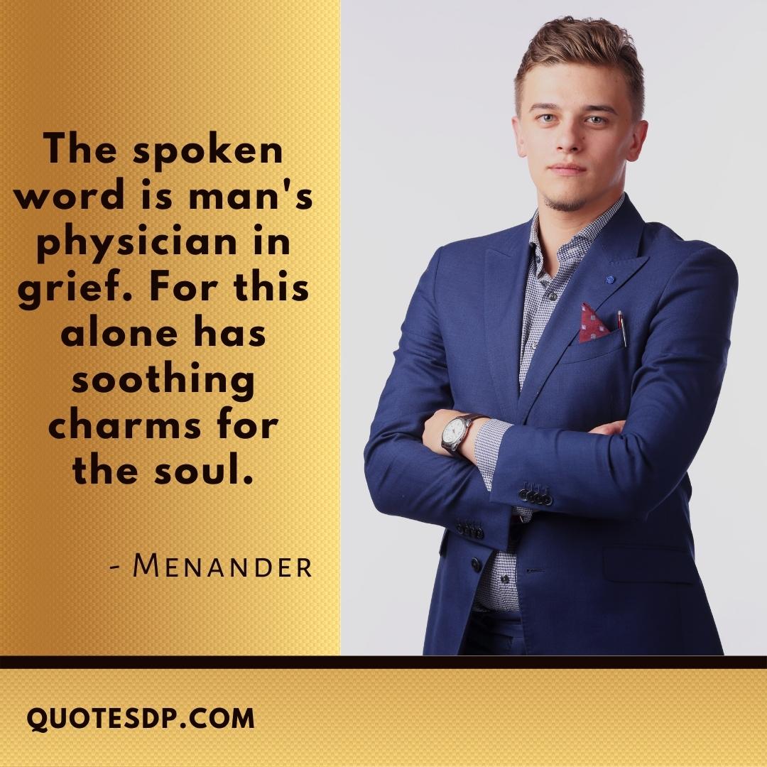 best alone quotes Menander