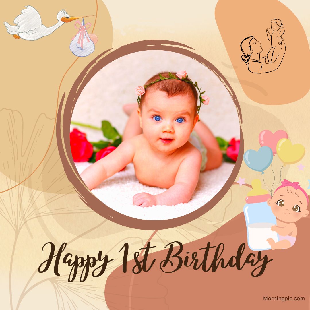 Happy 1st Birthday Images a Baby Girl 