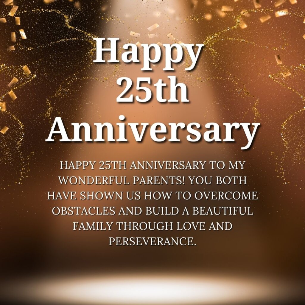 Silver jubilee 25th anniversary wishes for parents