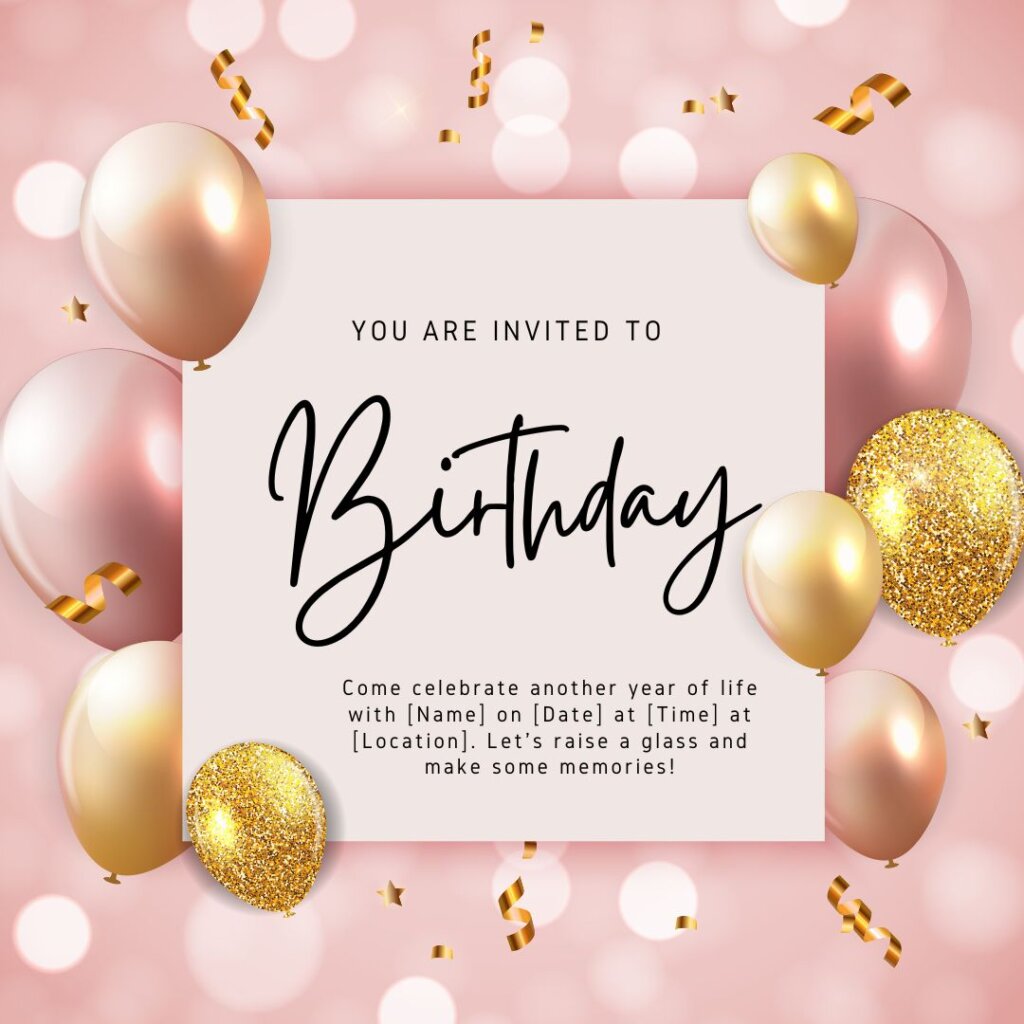 birthday invitation message