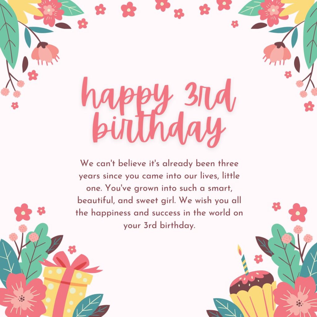 3rd birthday birthday wishes for baby girl