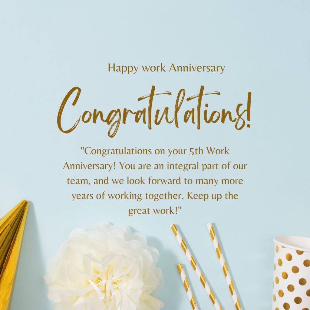 5 Years Work Anniversary Wishes