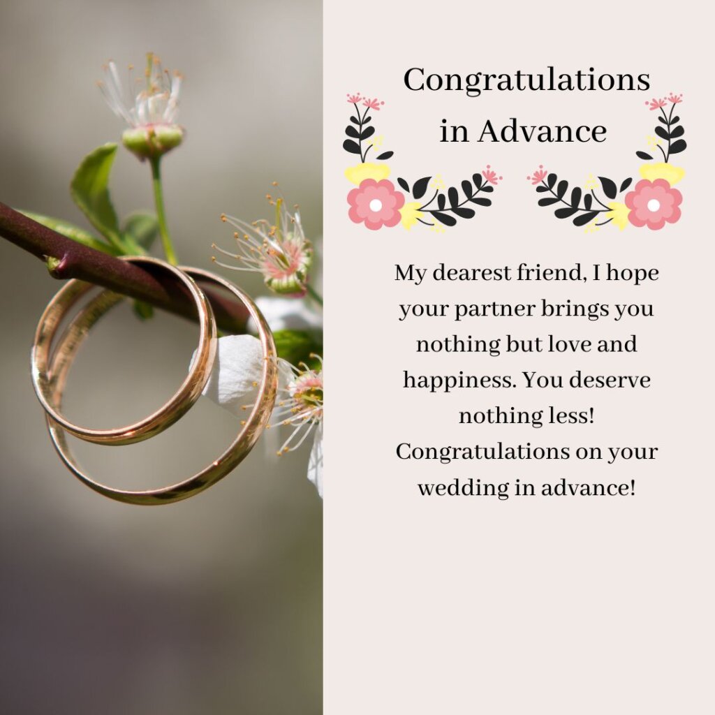 Advance Wedding Wishes for Friend