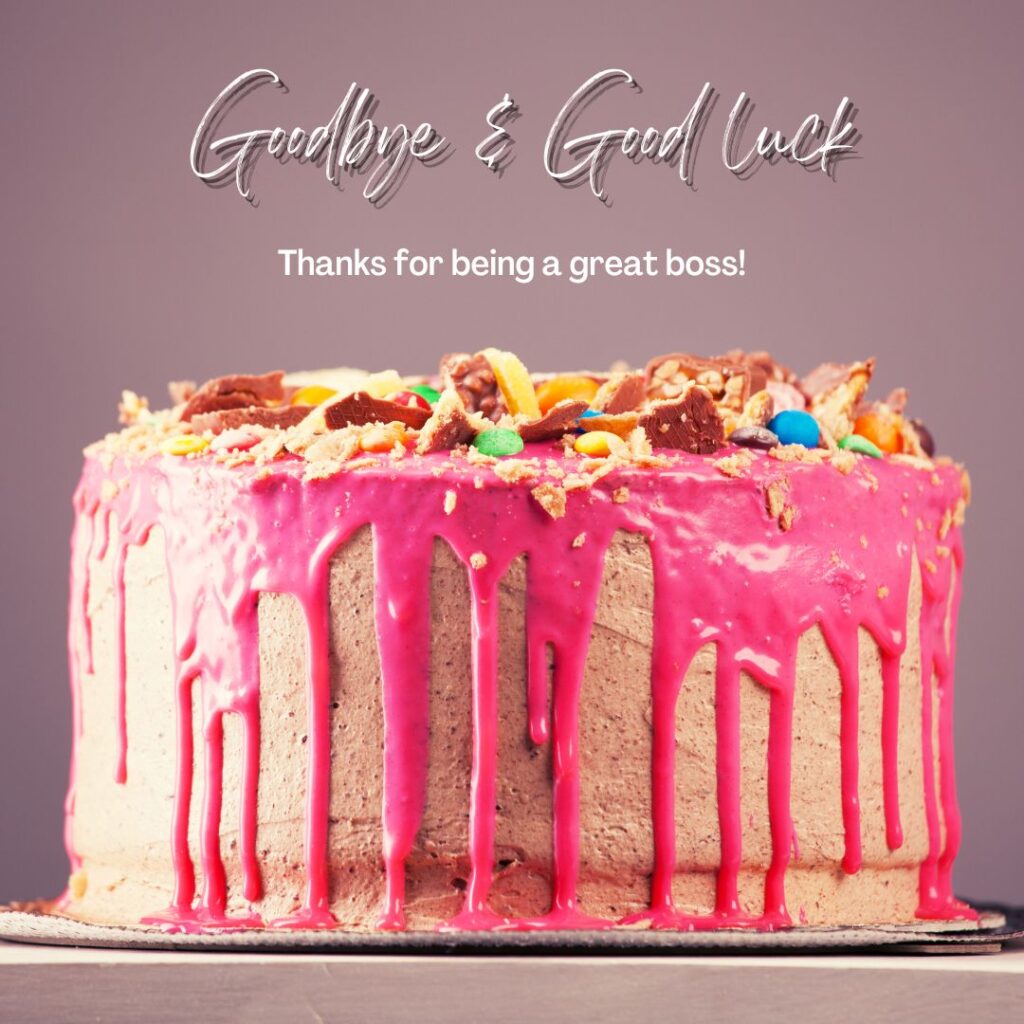 farewell cake message