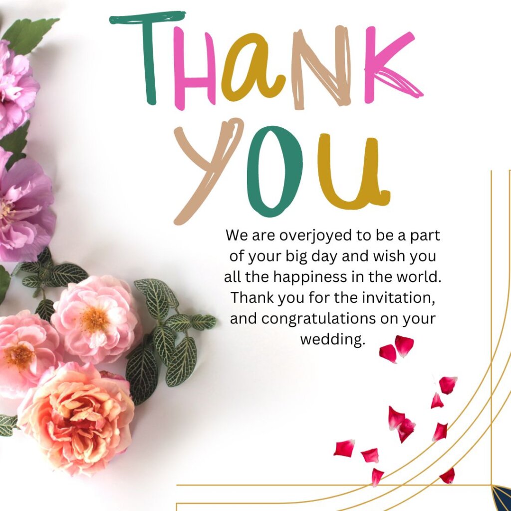 Thank You Message For Wedding Invitation