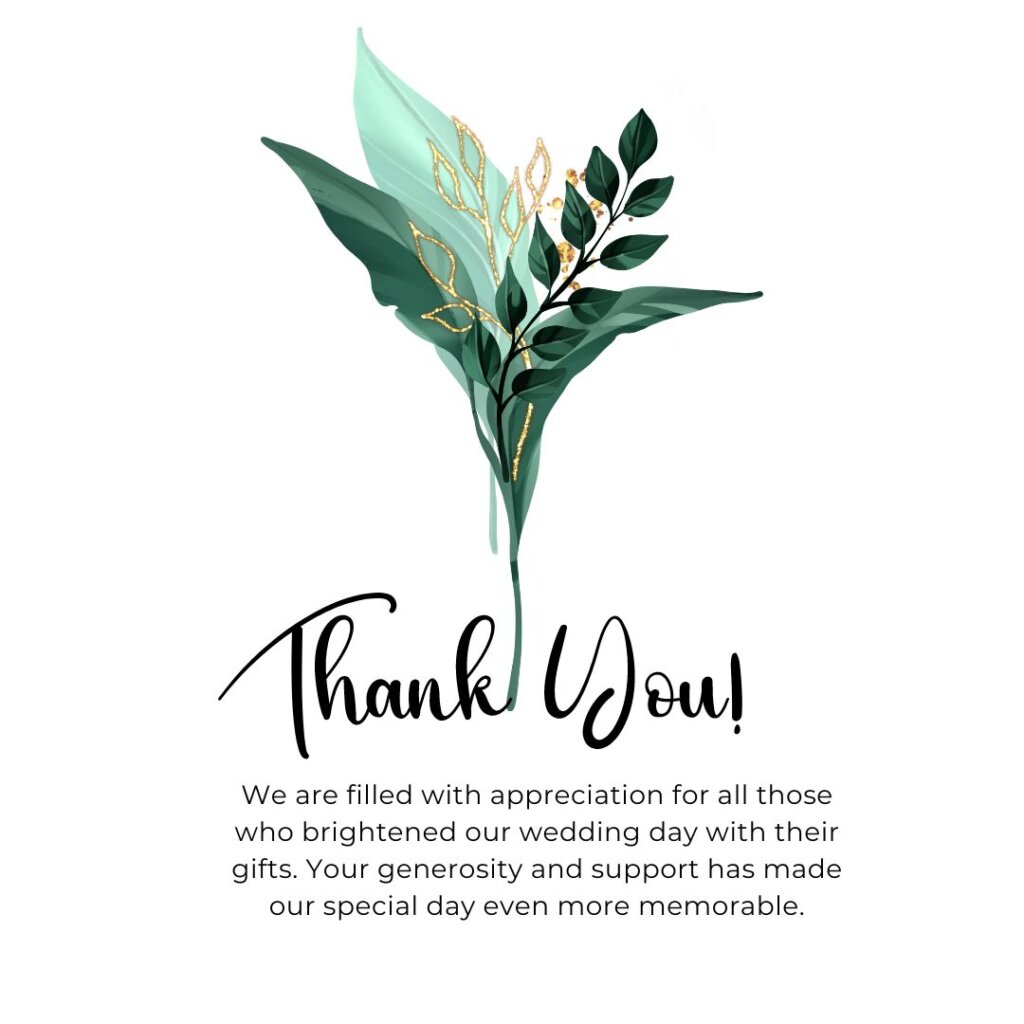 Thank You Messages for Wedding Gift
